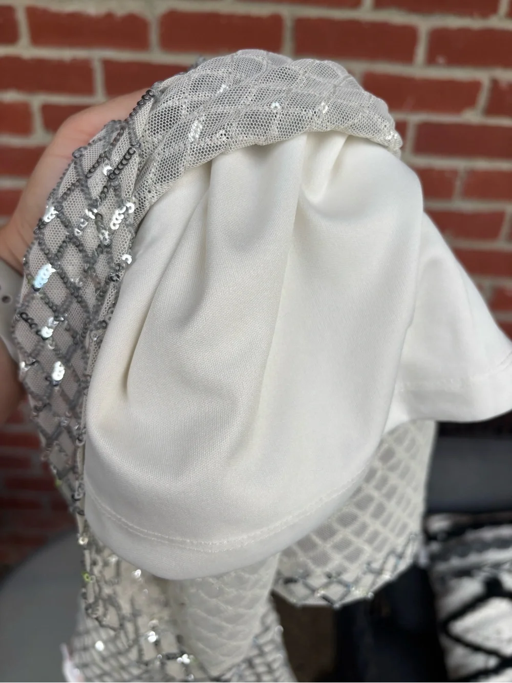 GB girls Silver Sequin Long-Sleeve Party Dress